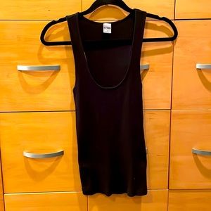 NWOT Re/done stretchy black ribbed tank, small